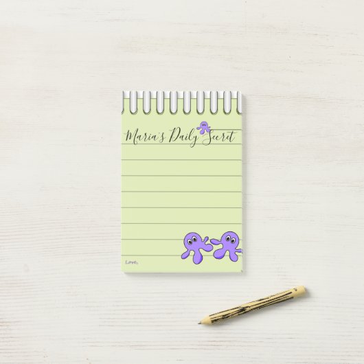 Post-it Notes Pieuvre Violette (Sur un bureau)
