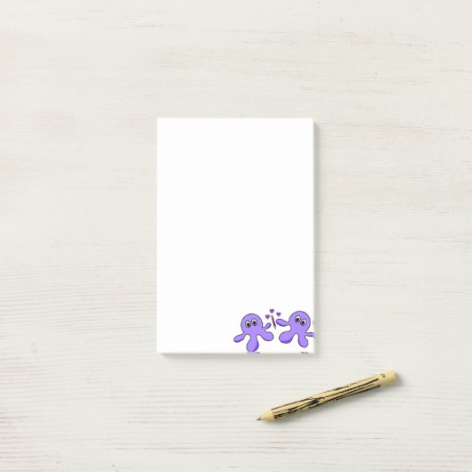 Post-it Notes Pieuvre Violette (Sur un bureau)