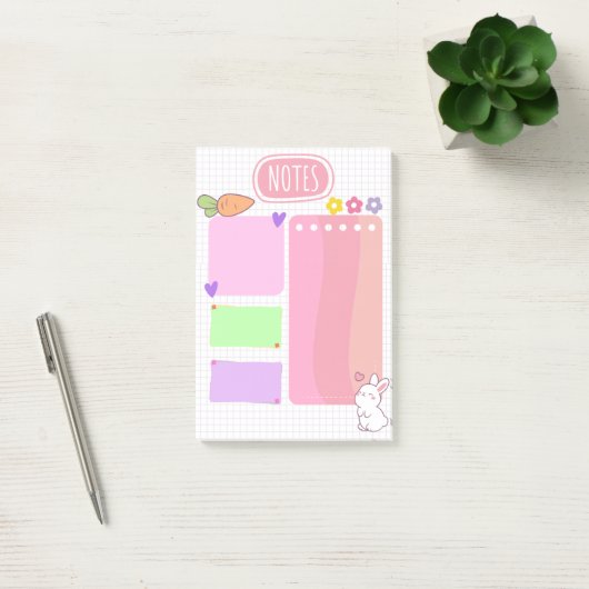 Post-it® Notes Pink Pastel Kawaii (Bureau)