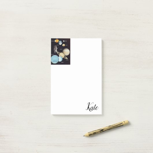 Post-it Notes Planètes (Sur un bureau)