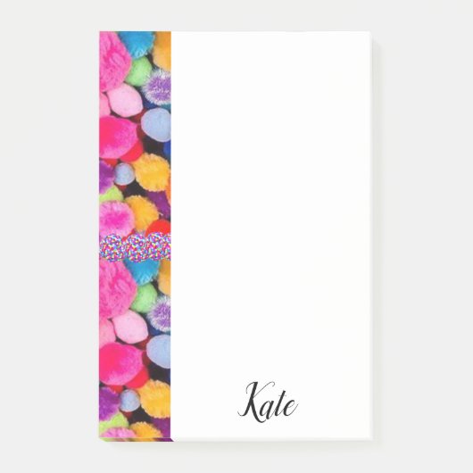 Post-it Notes Pom-Poms Colorés (Devant)