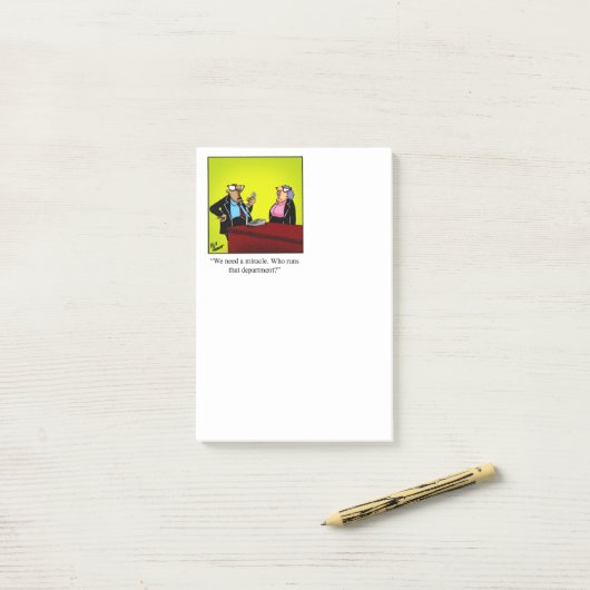 Post-it® Notes post-Humour d'entreprise (Sur un bureau)