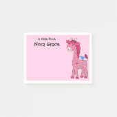 Post-it® NOTES POST-IT 3"x4" NOM PERSONNALISÉ GIRAFFE ROSE (Devant)