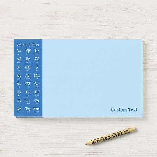 Post-it® Notes post-it alphabétique grecque (Sur un bureau)