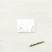 Post-it® Notes post-it avec chrysanthème orange (Sur un bureau)