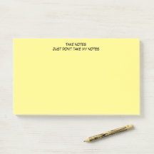Notes post-it avec message d'avertissement humoris