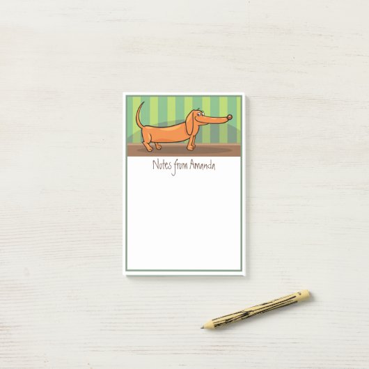 Post-it® Notes post-it Dachshund amusantes (Sur un bureau)
