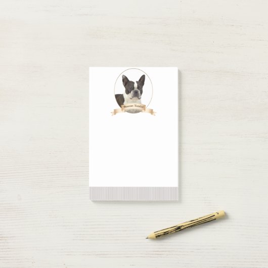 Post-it® Notes post-it de Boston Terrier (Sur un bureau)