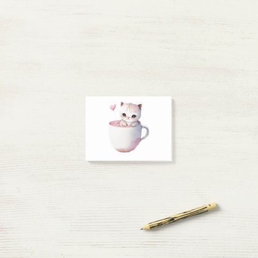 Post-it® Notes post-it de chat (Sur un bureau)