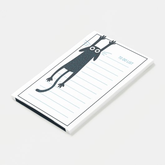 Post-it® Notes post-it de chat noir amusant (Incliné)