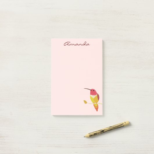 Post-it® Notes post-it de colibri (Sur un bureau)