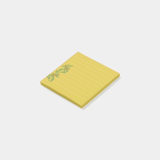 Post-it® Notes post-it de fleurs jaunes (Incliné)