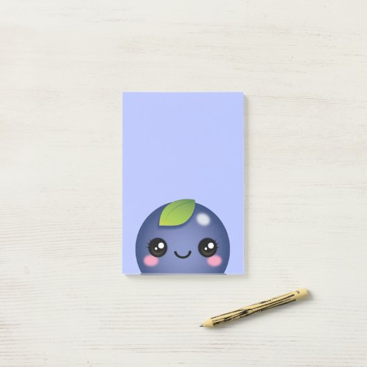 Post-it® Notes post-it de Kawaii Blueberry (Sur un bureau)