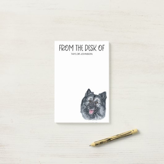 Post-it® Notes post-it de Keeshond Lover (Sur un bureau)
