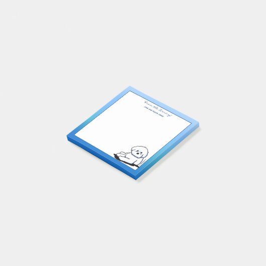 Post-it® Notes post-it de KiniArt Bichon Frise (Incliné)