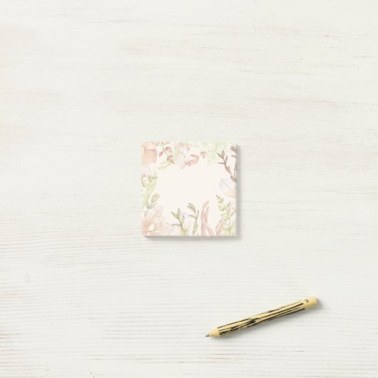 Post-it® Notes post-it de l'aquarelle de fleurs (Sur un bureau)