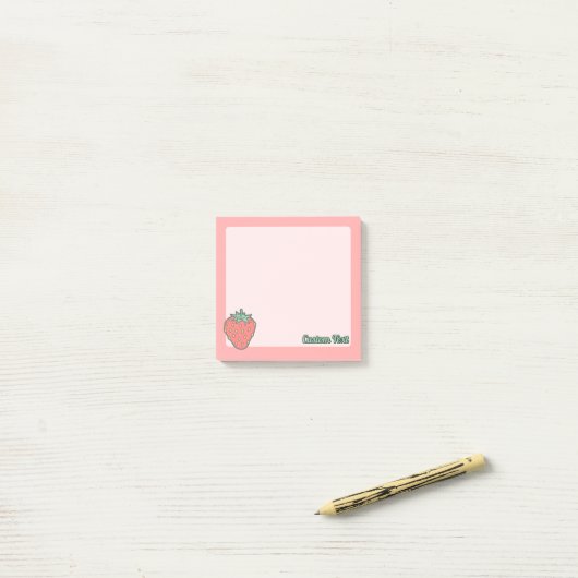 Post-it® Notes post-it de l'icône fraise (Sur un bureau)