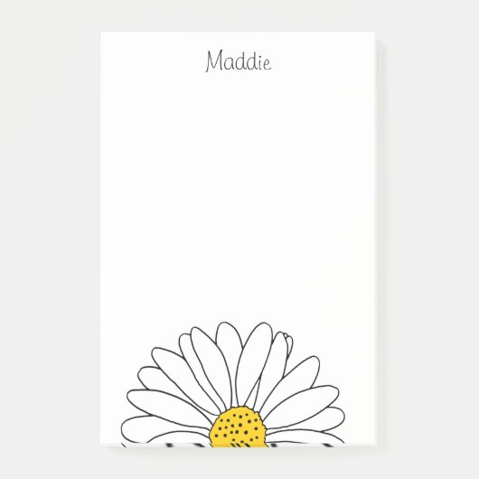 Post-it® Notes post-it de marguerite jaune et blanc (Devant)
