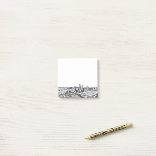 Post-it® Notes post-it de Pittsburgh Skyline (Sur un bureau)