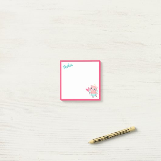 Post-it® Notes post-it de porc cupides (Sur un bureau)