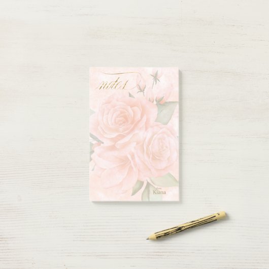 Post-it® Notes post-it de Roses Soft Blush ID828 (Sur un bureau)