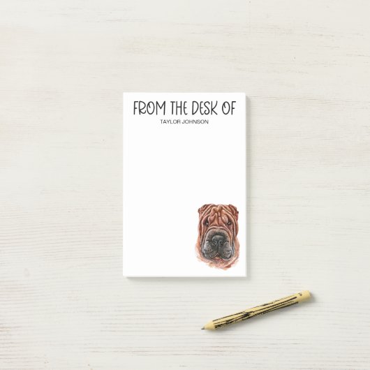 Post-it® Notes post-it de Shar Pei Lover (Sur un bureau)
