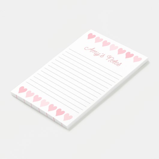 Post-it® Notes post-it de Sweet Pink Hearts (Incliné)