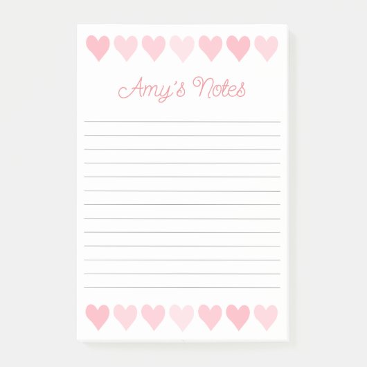 Post-it® Notes post-it de Sweet Pink Hearts (Devant)