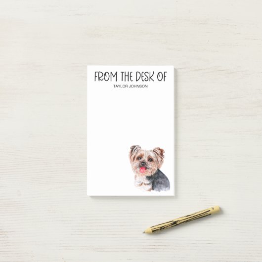 Post-it® Notes post-it de Yorkie Lover (Sur un bureau)