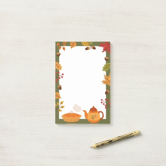 Post-it® Notes post-it des éléments d'automne (Sur un bureau)