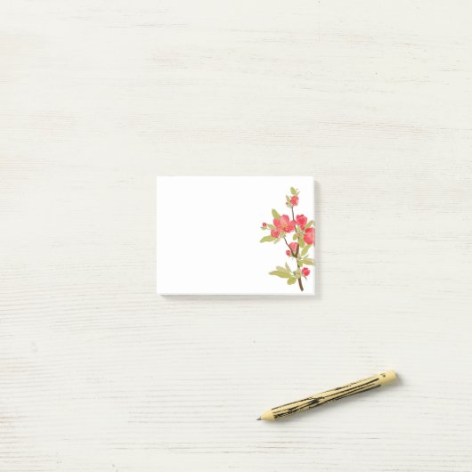 Post-it® Notes post-it des fleurs d'arbre rose (Sur un bureau)