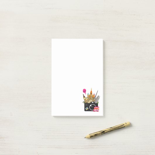 Post-it® Notes post-it des repères européens mignons (Sur un bureau)