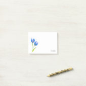 Post-it® Notes post-it des tulipes violettes bleues (Sur un bureau)