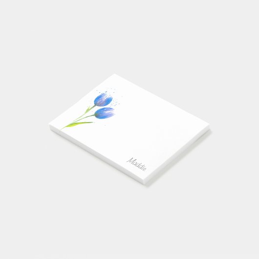 Post-it® Notes post-it des tulipes violettes bleues (Incliné)