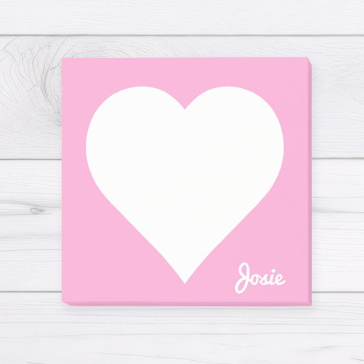 Post-it® Notes post-it du coeur rose avec nom