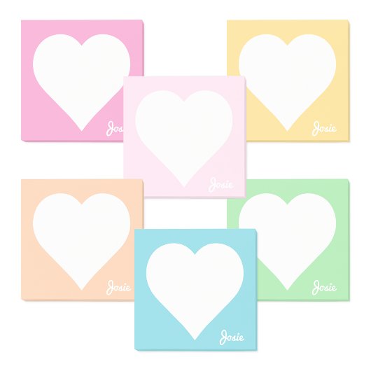 Post-it® Notes post-it du coeur rose avec nom