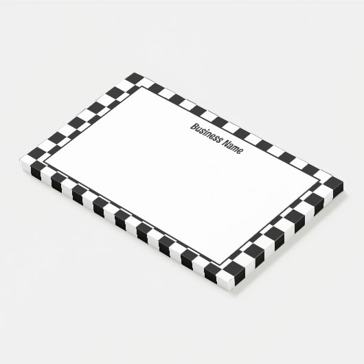 Post-it® Notes post-it en noir et blanc À damiers classique (Incliné)