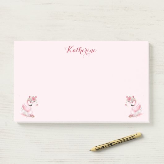 Post-it® Notes Post-IT Flamant rose (Sur un bureau)