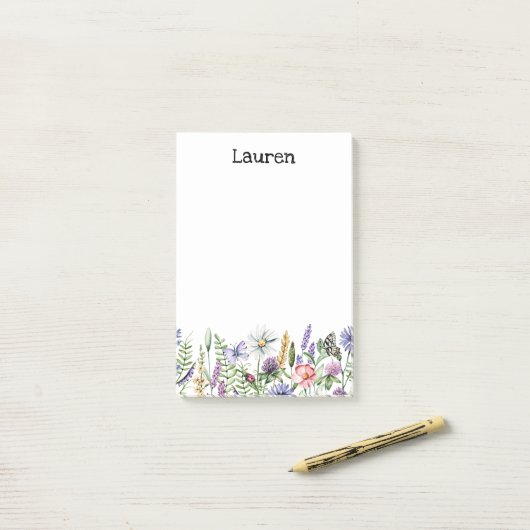 Post-it® Notes post-it fleur sauvage (Sur un bureau)