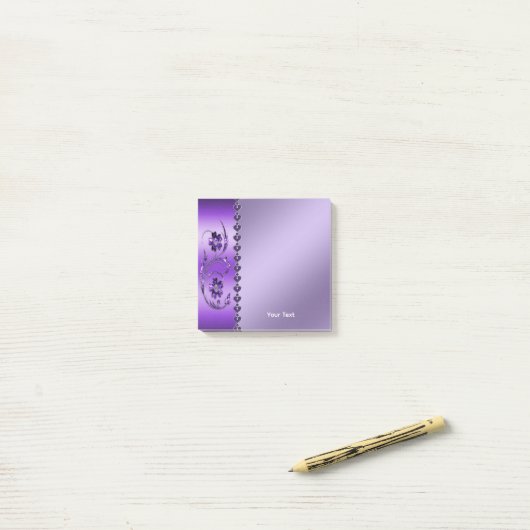 Post-it® Notes post-it florales pourpres (Sur un bureau)