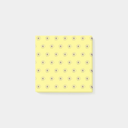 Post-it® Notes post-it Jaune Motif de fleurs (Devant)