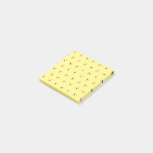 Post-it® Notes post-it Jaune Motif de fleurs (Incliné)