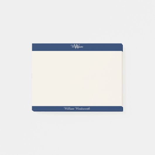 Post-it® Notes post-it monogramme chic avec nom personnalis (Devant)