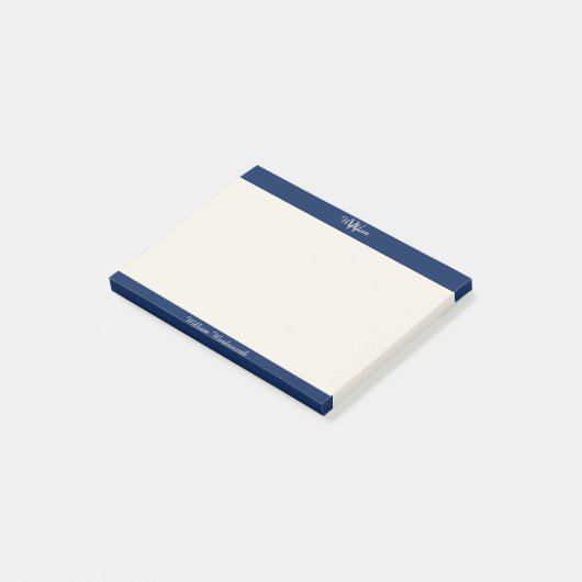 Post-it® Notes post-it monogramme chic avec nom personnalis (Incliné)