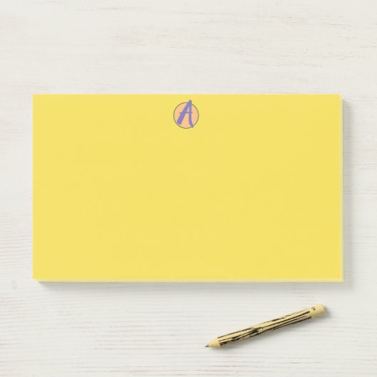 Post-it® Notes Post-it®, MONOGRAMME PERSONNALISÉ 4" x 3" (Sur un bureau)