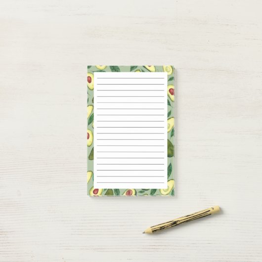 Post-it® Notes post-it Motif de l'aquarelle Avocado (Sur un bureau)