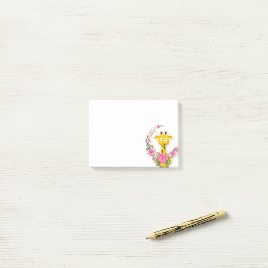 Post-it® Notes Post-it Notes, Tournesol Floral Girafe (Sur un bureau)