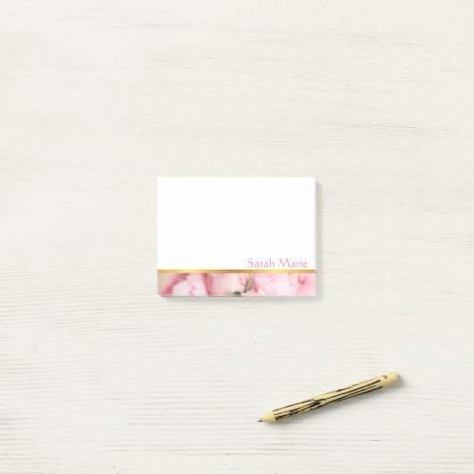 Post-it® Notes post-it Pink Peony customisées (Sur un bureau)