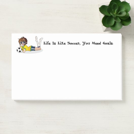 Post-it® Notes post-it pour le soccer et la vie (Bureau)