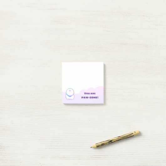 Post-it® Notes post-it pourpre Bichon-Frise Chien (Sur un bureau)